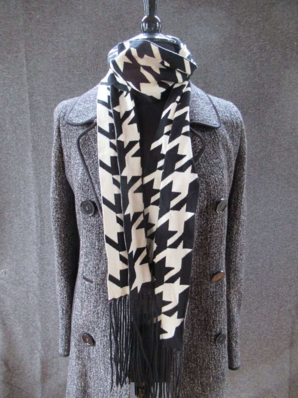 6x72 Armani Exchange AX 90/10 cotton/cashmere Toccini houndstooth black cream